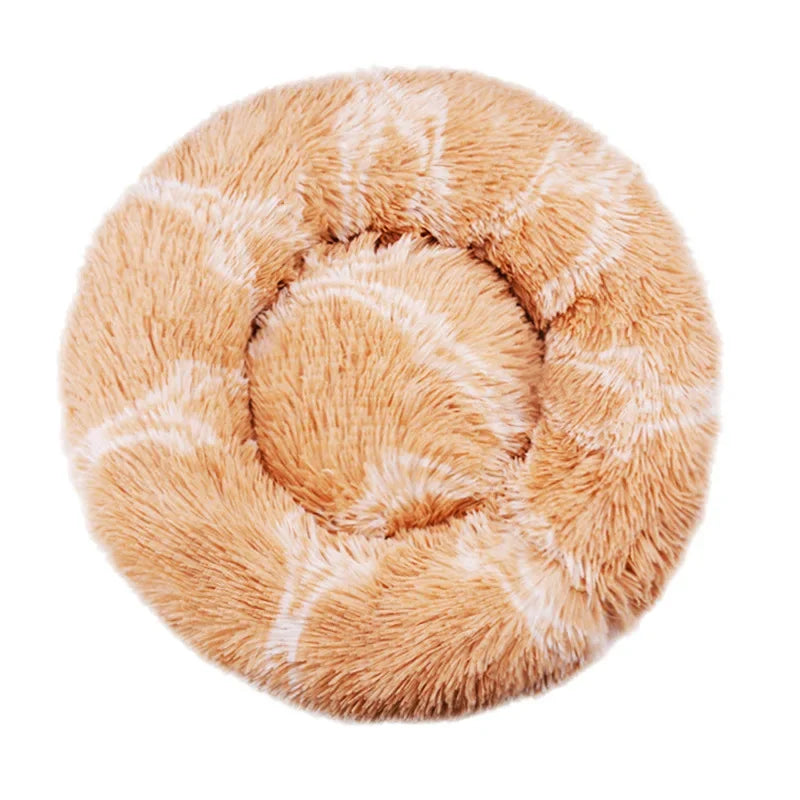 Large Round Plush Pet Bed – 80 & 90 cm