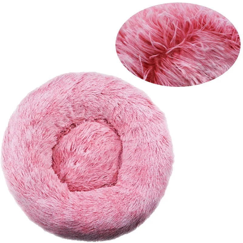Large Round Plush Pet Bed – 80 & 90 cm