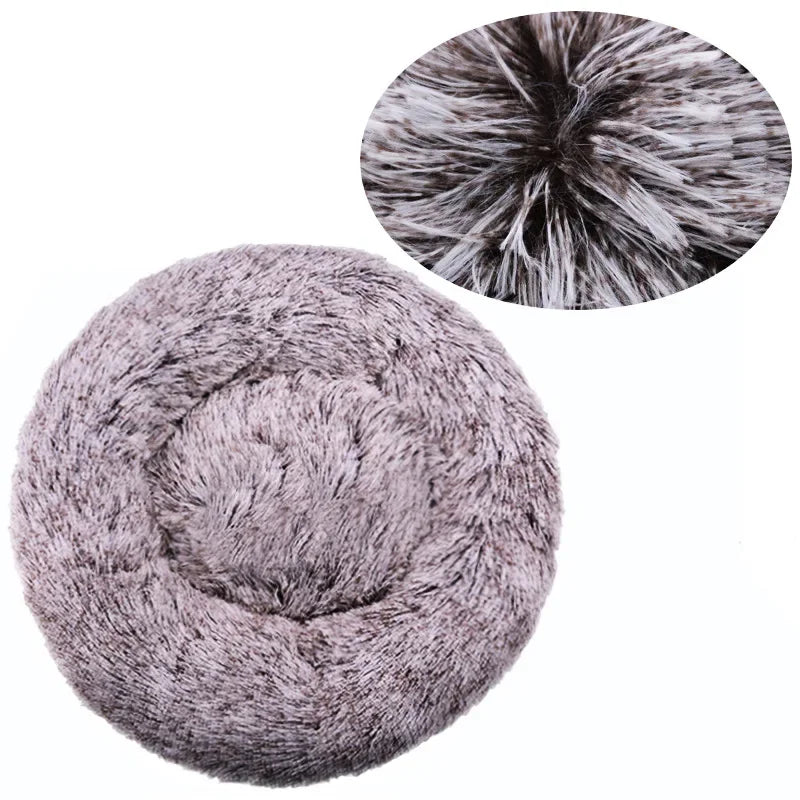 Large Round Plush Pet Bed – 80 & 90 cm