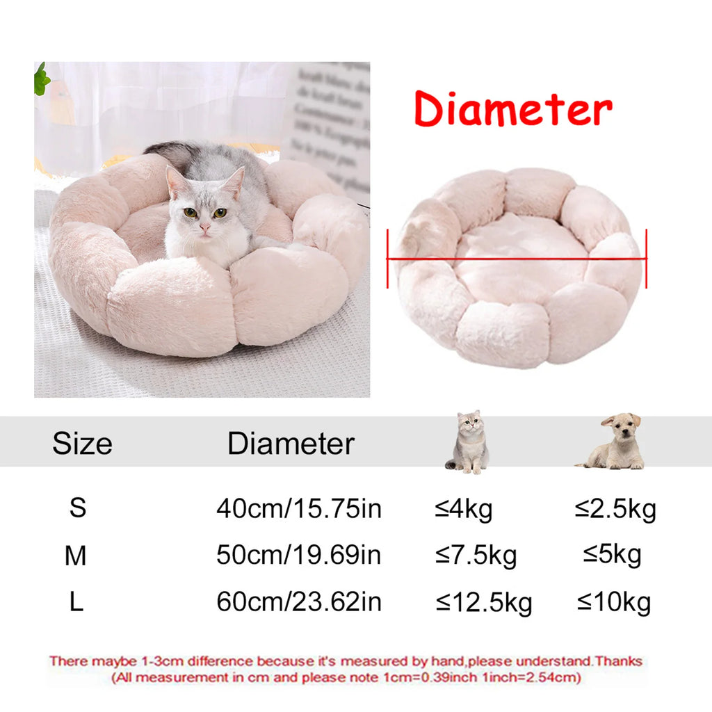 Large Round Plush Pet Bed – 80 & 90 cm