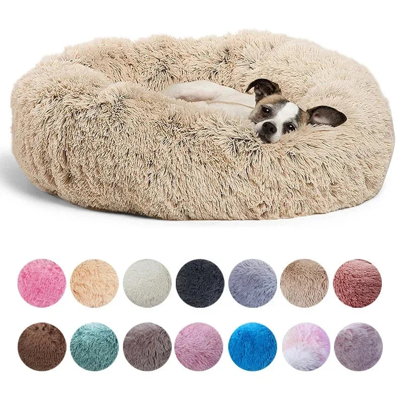 Large Round Plush Pet Bed – 80 & 90 cm