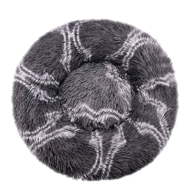 Large Round Plush Pet Bed – 80 & 90 cm
