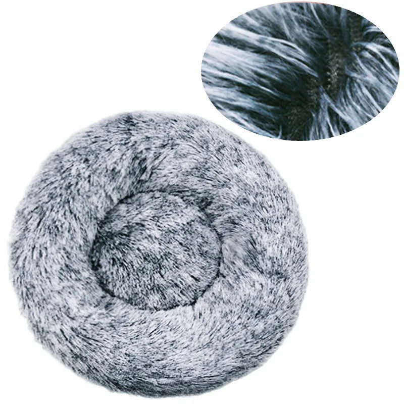 Large Round Plush Pet Bed – 80 & 90 cm