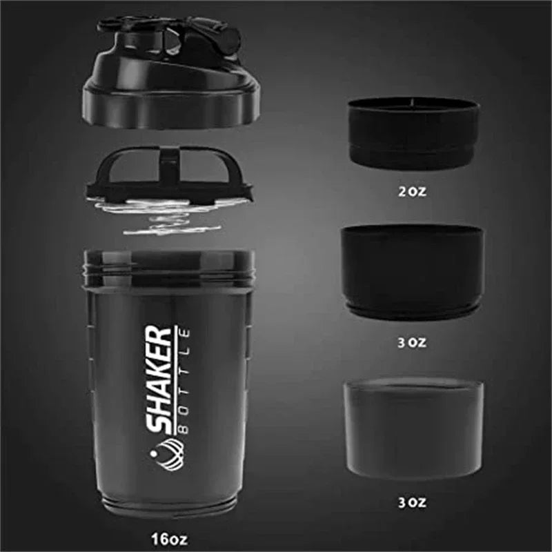 500ml Protein Shaker Bottle with Storage Compartment