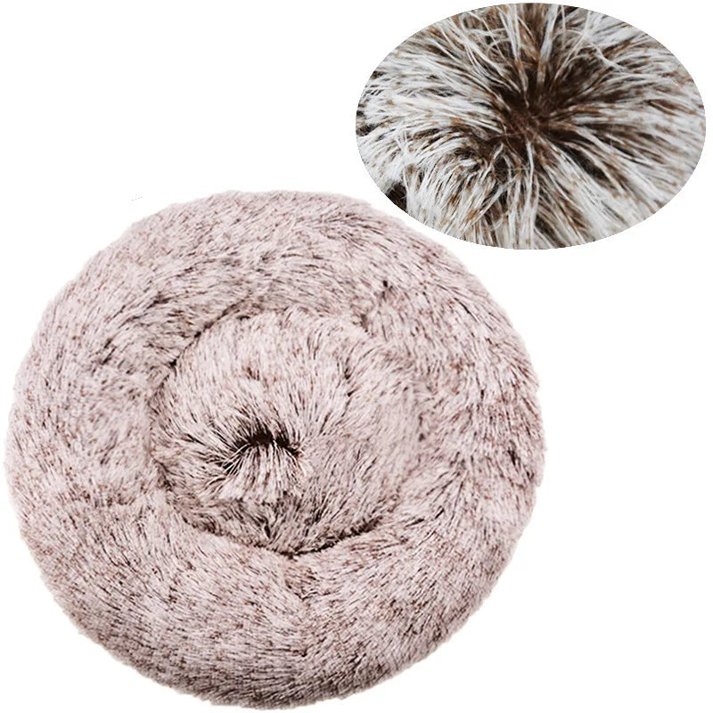Large Round Plush Pet Bed – 80 & 90 cm