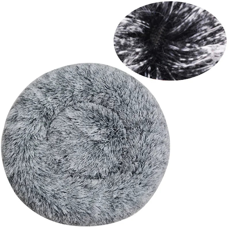 Large Round Plush Pet Bed – 80 & 90 cm