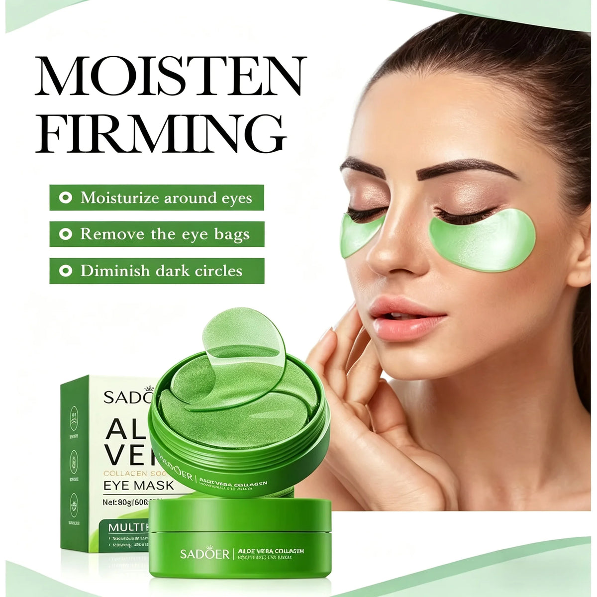 Aloe Vera Hydrogel Eye Patches – 60 Pieces