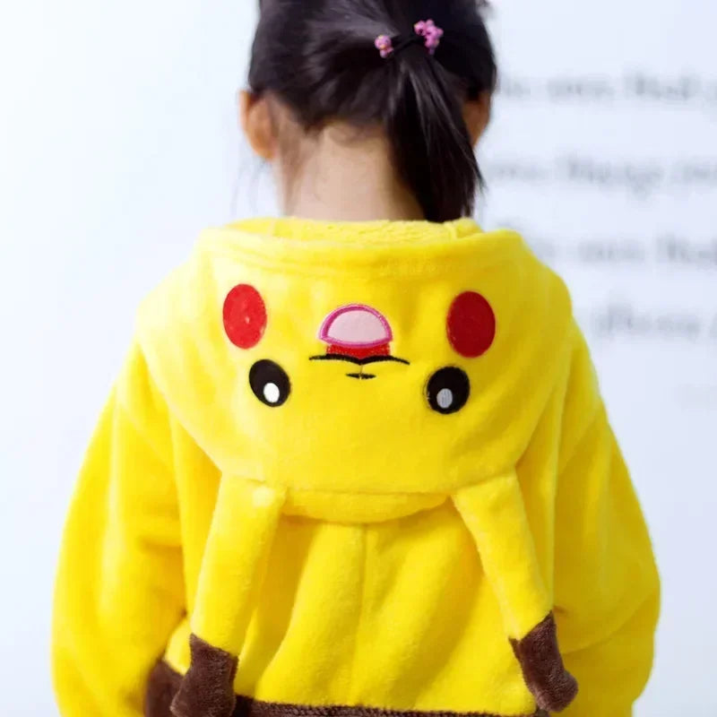 Kids Yellow Character Flannel Onesie Pajamas