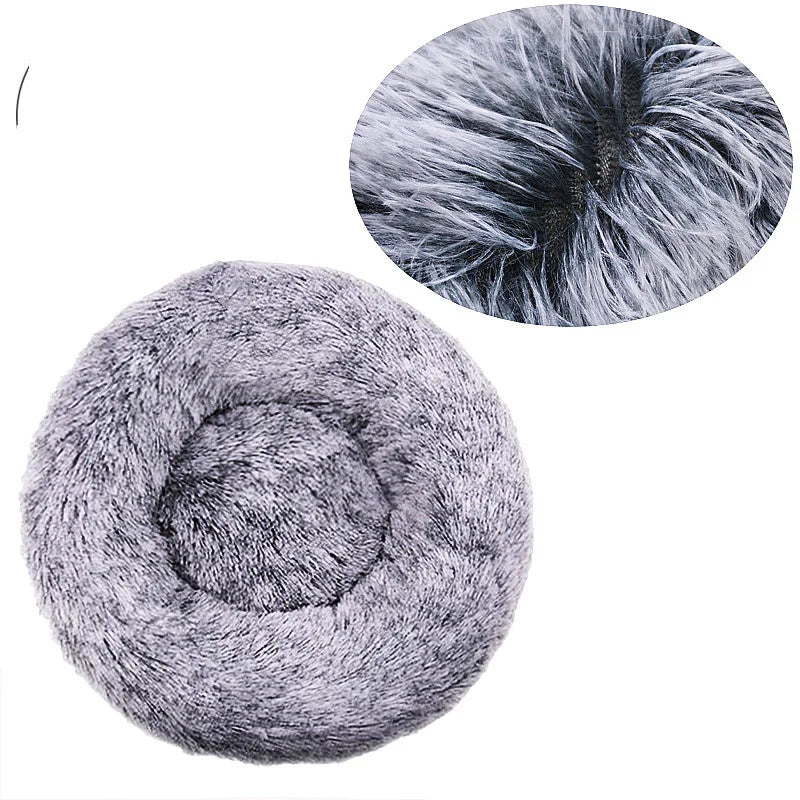 Large Round Plush Pet Bed – 80 & 90 cm