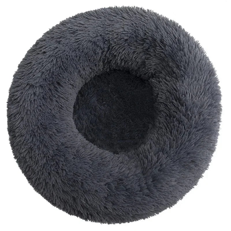 Large Round Plush Pet Bed – 80 & 90 cm