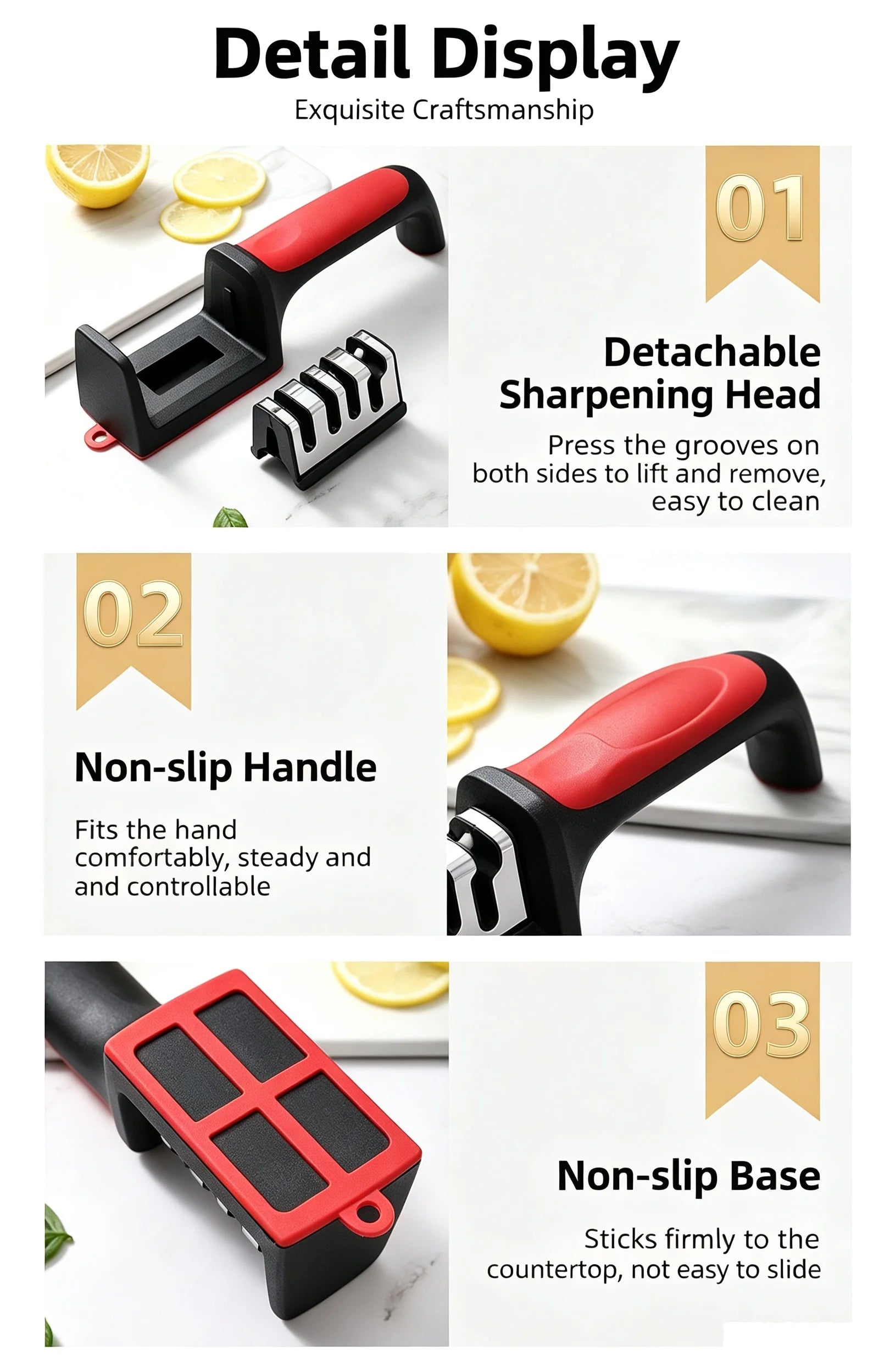 3-Stage Kitchen Knife Sharpener