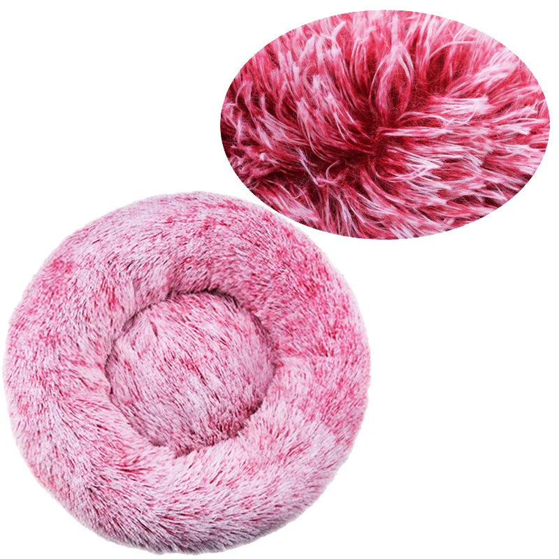 Large Round Plush Pet Bed – 80 & 90 cm