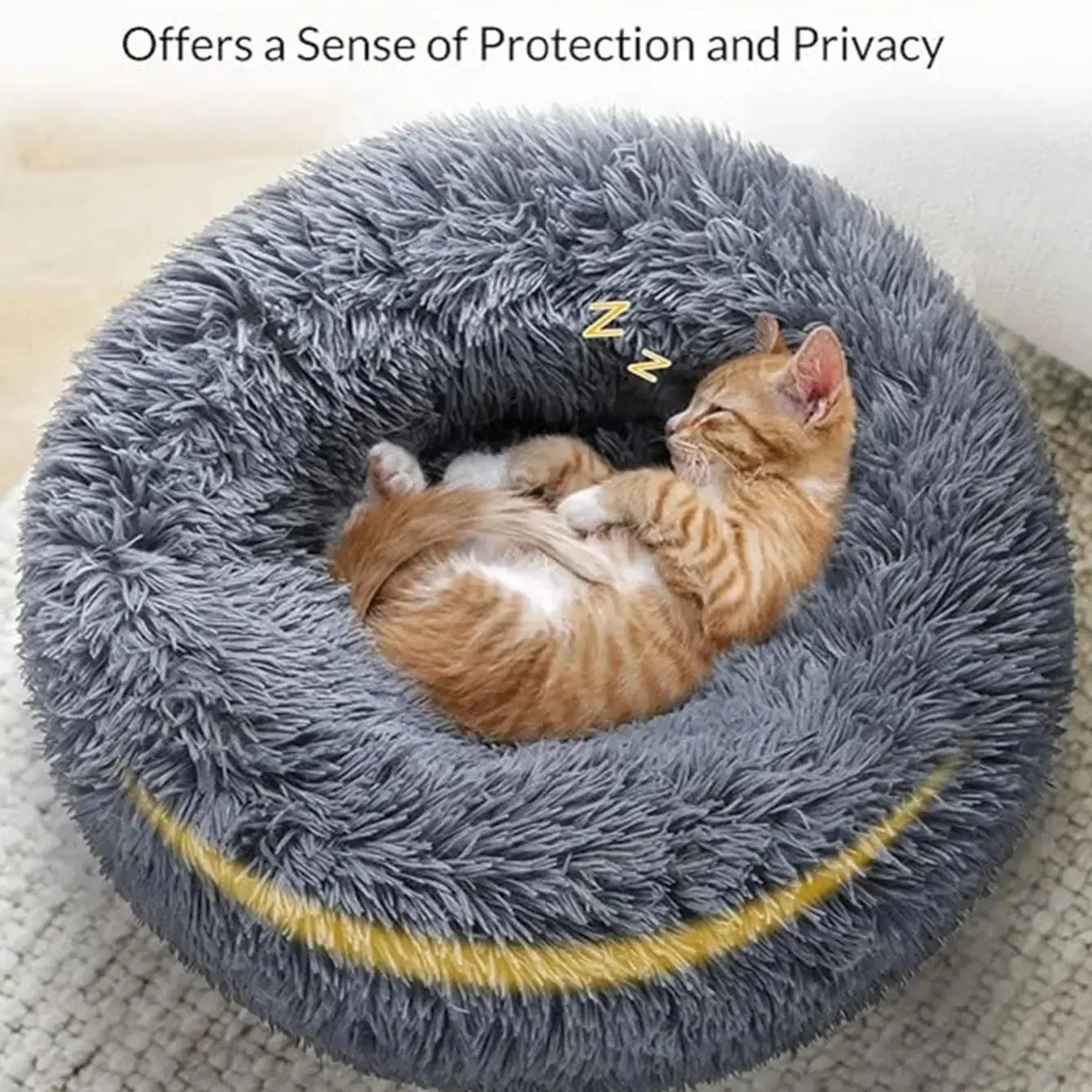 Large Round Plush Pet Bed – 80 & 90 cm