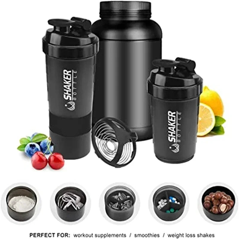500ml Protein Shaker Bottle with Storage Compartment